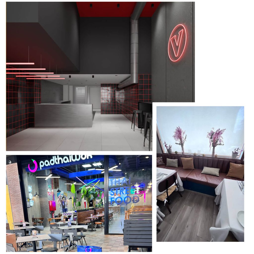 composición de tres restaurantes remodelados